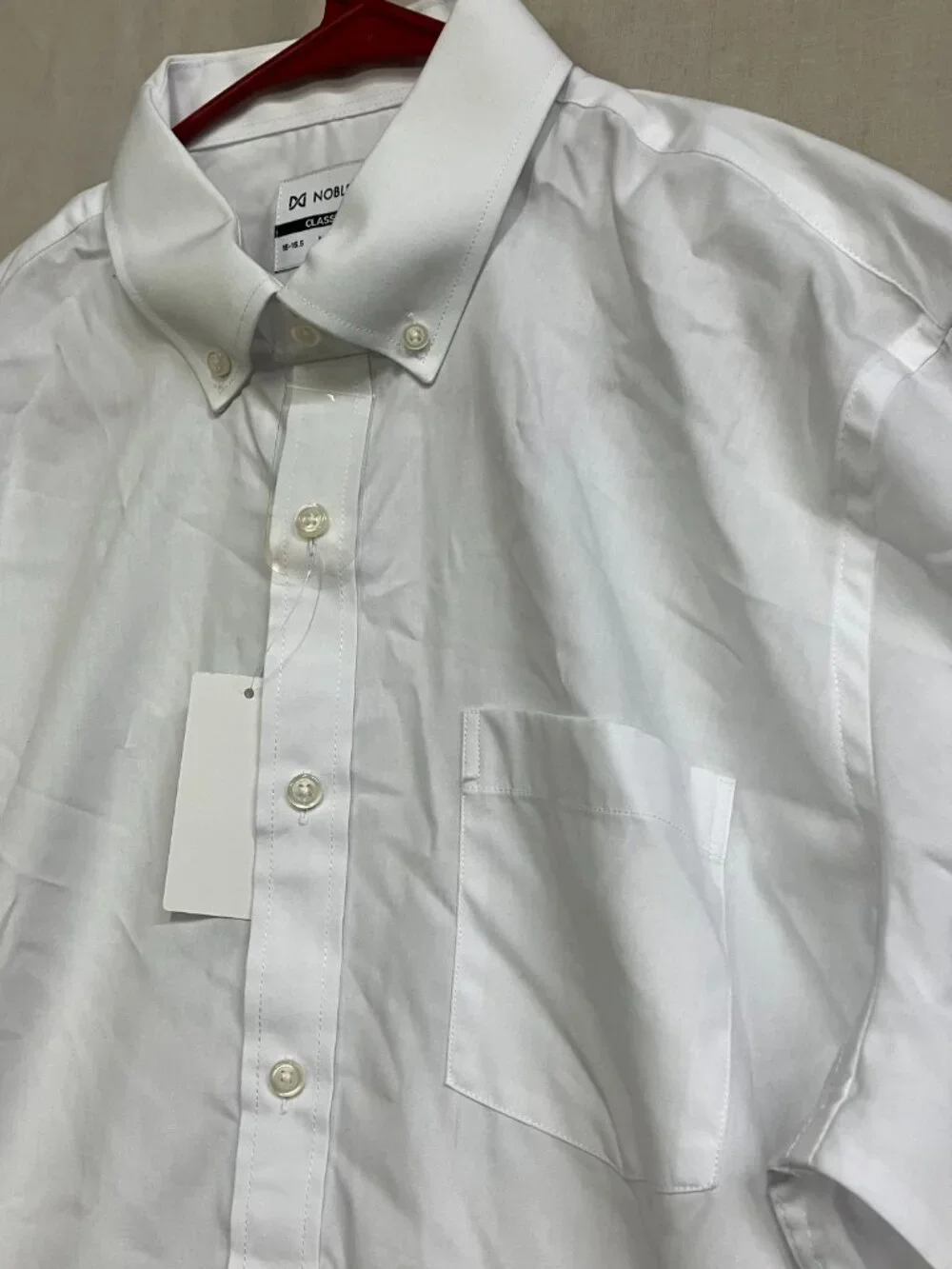 NWT Nobleson Dress Shirt Men's Size 15-15.5 32/33 White Classic Fit Button Down